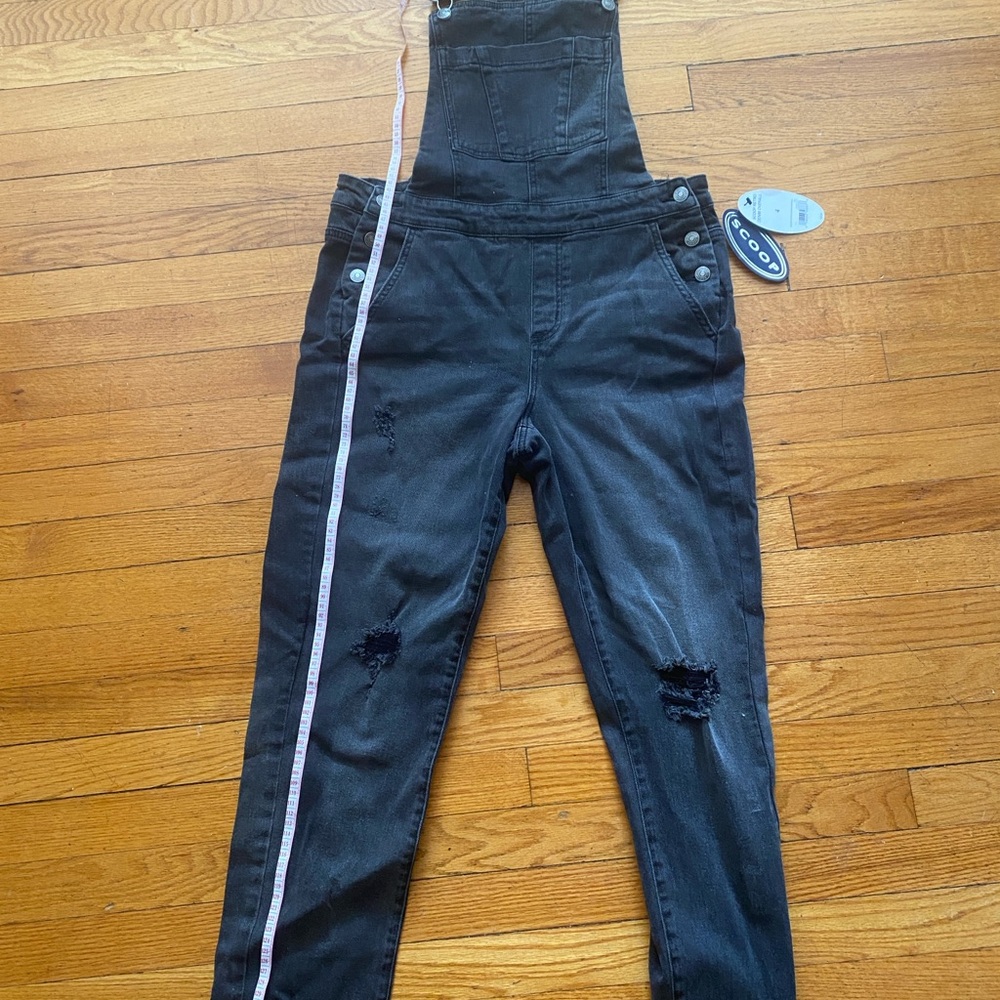 Scoop NYC Black Denim Overalls